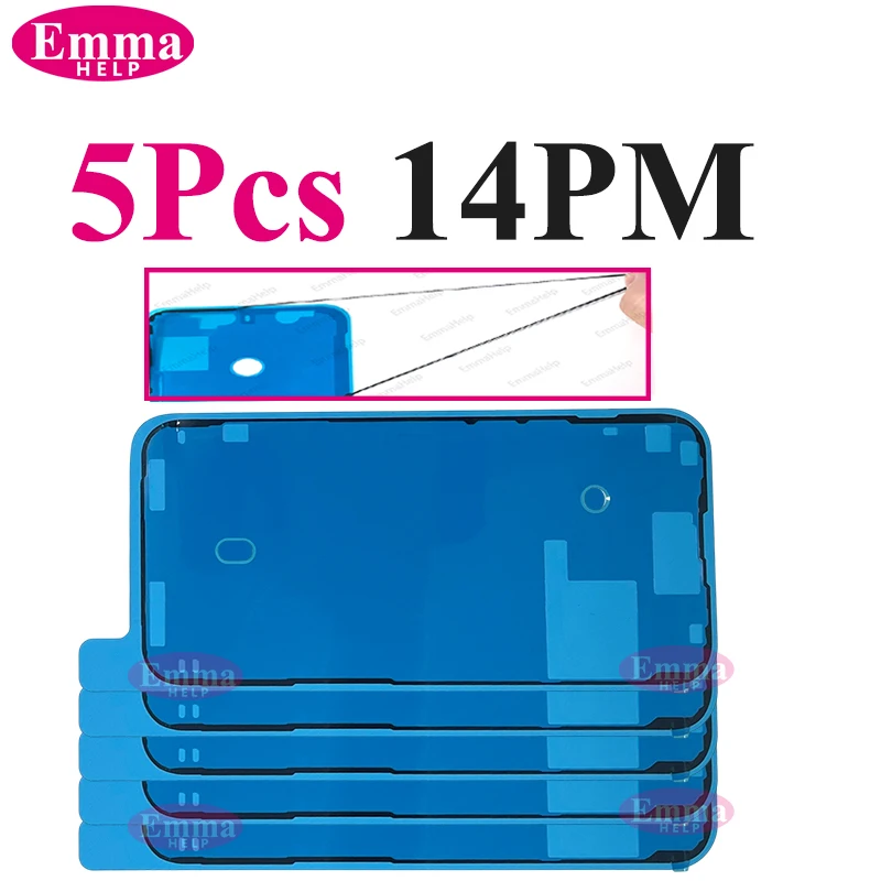 5 piezas sticker impermeable para iPhone 16 15 14 13 12 11 Pro Max XR XS 8 7 Plus, adhesivo de sellado 3M, cinta precortada para marco de pantalla LCD, pegamento 4