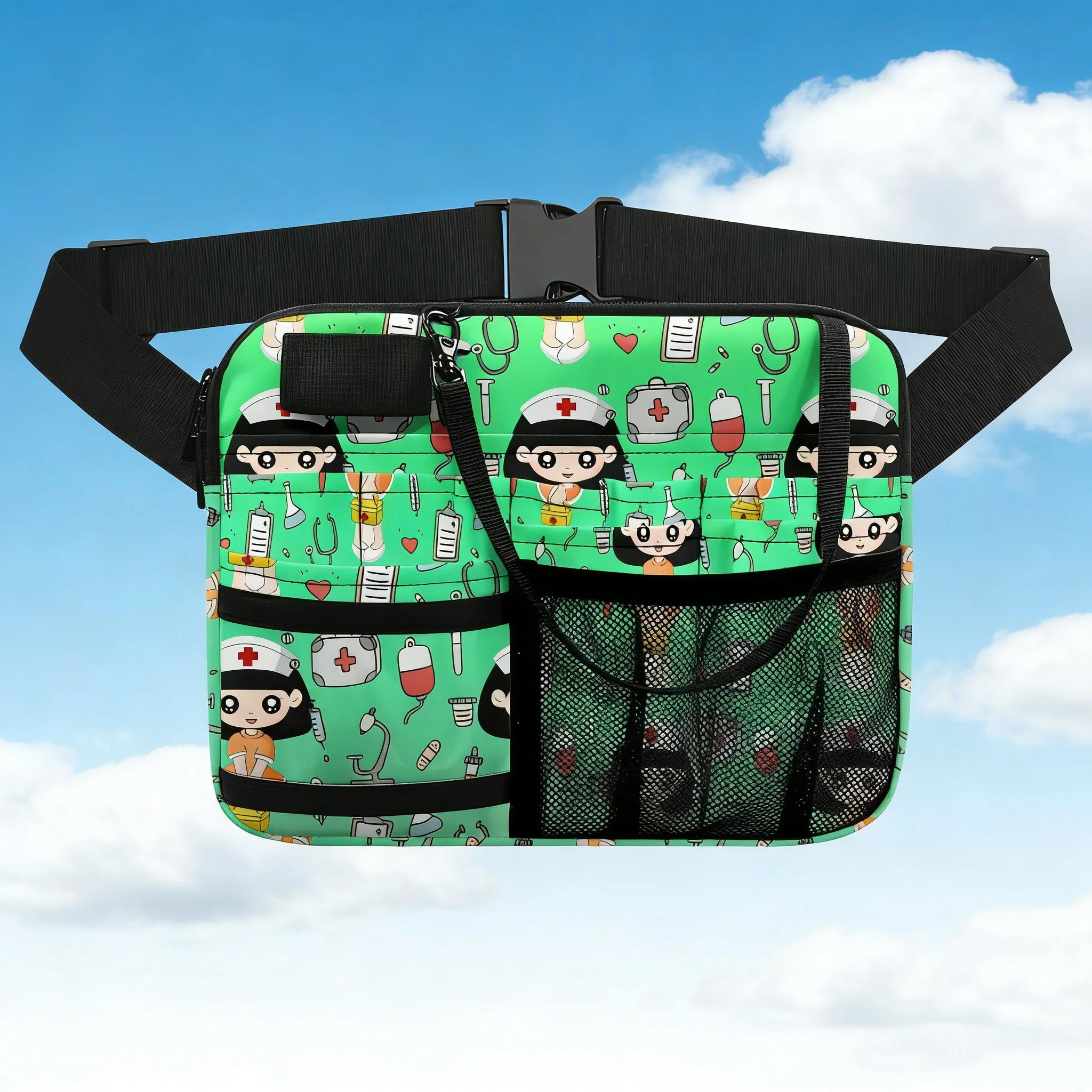 best-gift-rainbow-nurse-fanny-pack-cute-medical-print-waist-bag-for-nurse-week