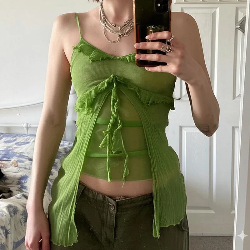 سترة صغيرة مكشكشة بلون واحد وخياطة شبكية رفيعة ومقسمة سترة صغيرة 2025