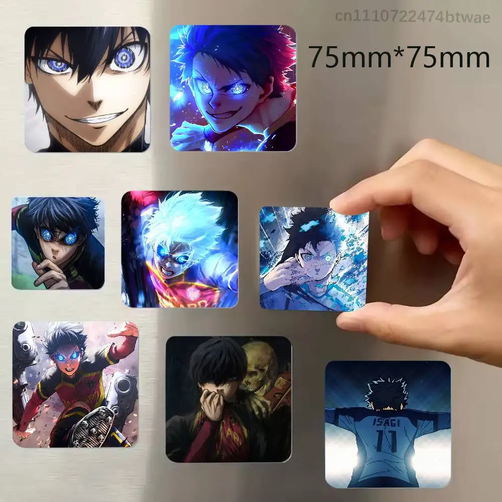 Anime Blue Lock I-Isagi Yoichi Personalized Magnetic Durable Plastic Square Picture Surface Fridge Magnets