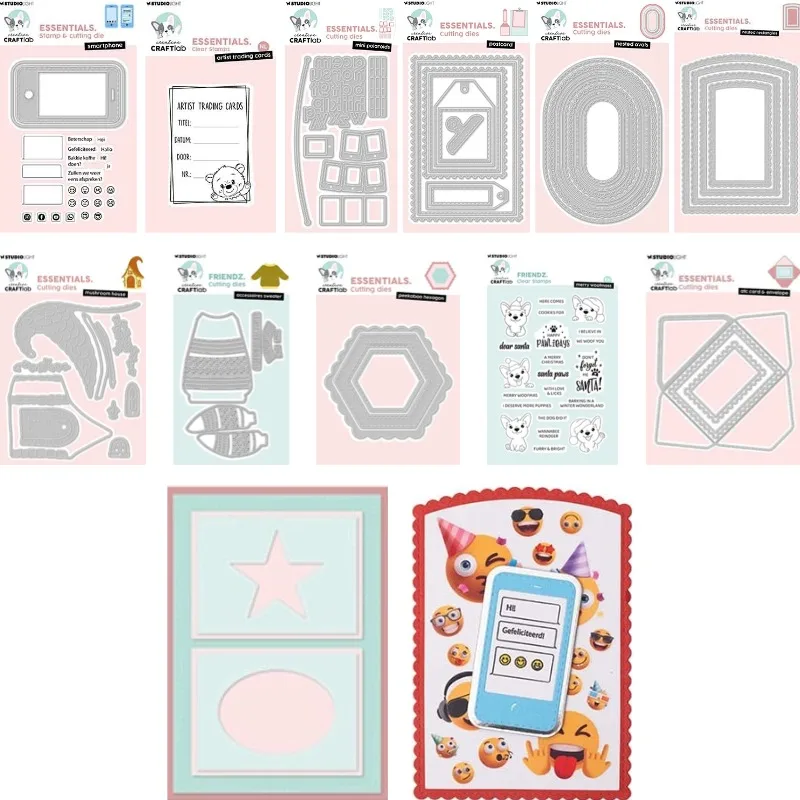 Postcard Mini Polaroids Peekaboo Hexagon Metal Cutting Dies Scrapbook Diary Decoration Stencil Embossing Template DIY Greeting