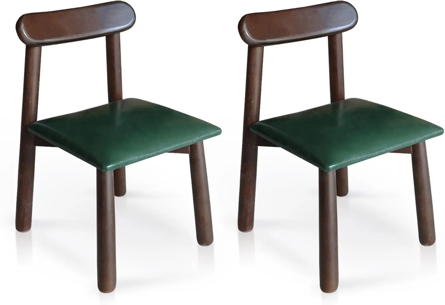 

Solid Wood Small Chairs With Curved Backrest, Set Of 2 – Classic And Durable Wooden Chairs For Home And Kitchen With