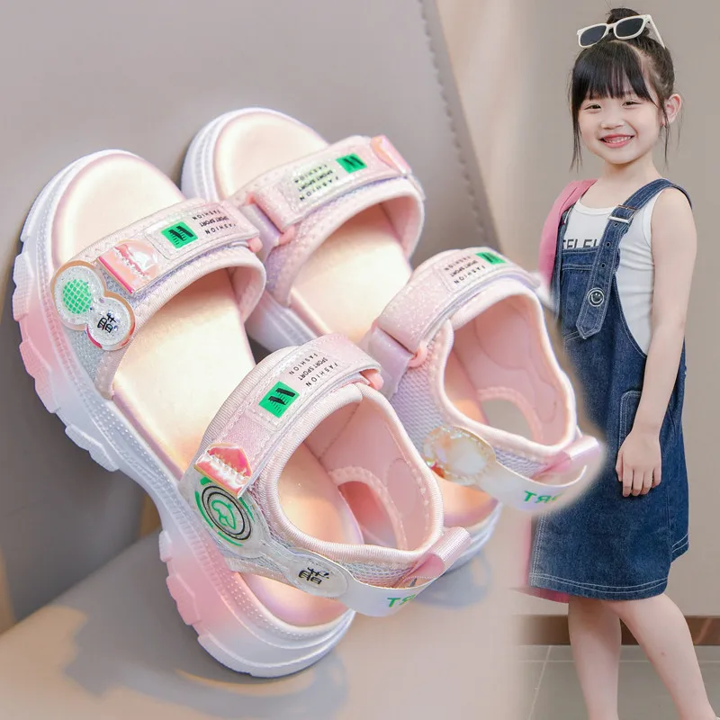 Girls Sandals, Summer Outdoor Sports Sandals, Big Children Casual Beach Shoes, Comfortable Children Fashion Non-Slip Sandals