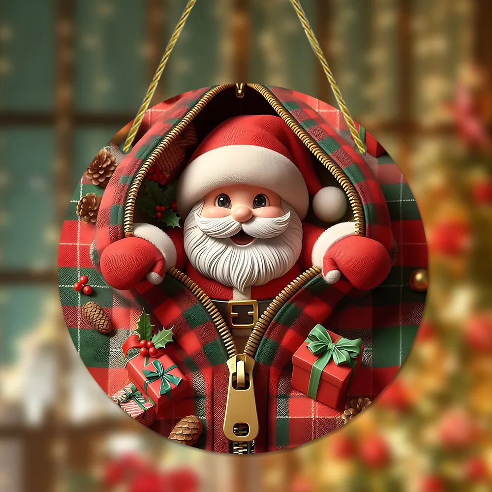 

Pocket Santa Christmas sign for home room doors and windows wall porch decoration listing