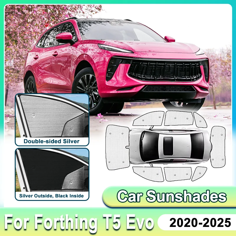 

For Forthing T5 Evo Accessories 2020-2025 DFSK Forthing 5 Car Upgraded Privacy Sunshade Suction Cup Windows Sunshade Accessories