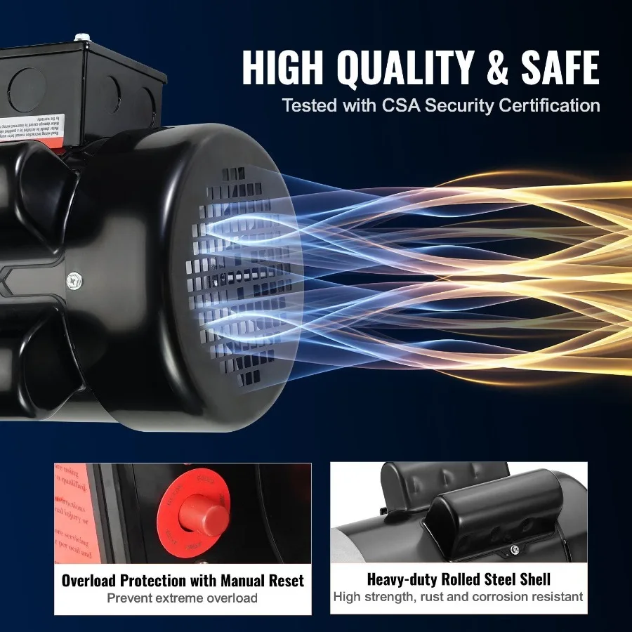 2HP محرك كهربائي 1725 دورة في الدقيقة التيار المتناوب 115 فولت 230 فولت 56C إطار محرك ضاغط الهواء مرحلة واحدة 5 8 مفتاح رمح CW CCW دوران للزراعة #5