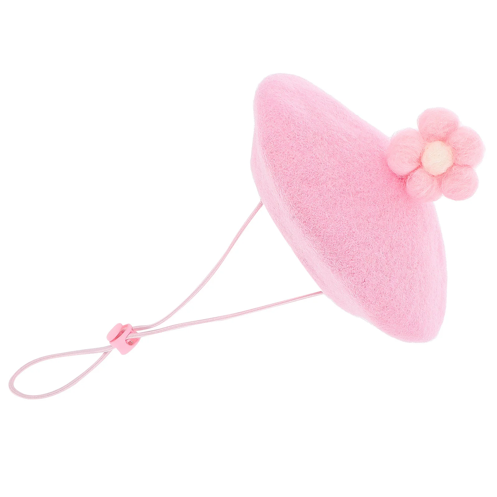 

Pet Wool Beret Hat Pink Small Headwear Costume Cap for Cats Small Dogs Holiday Party Everyday Wear Winter Hat for Cat