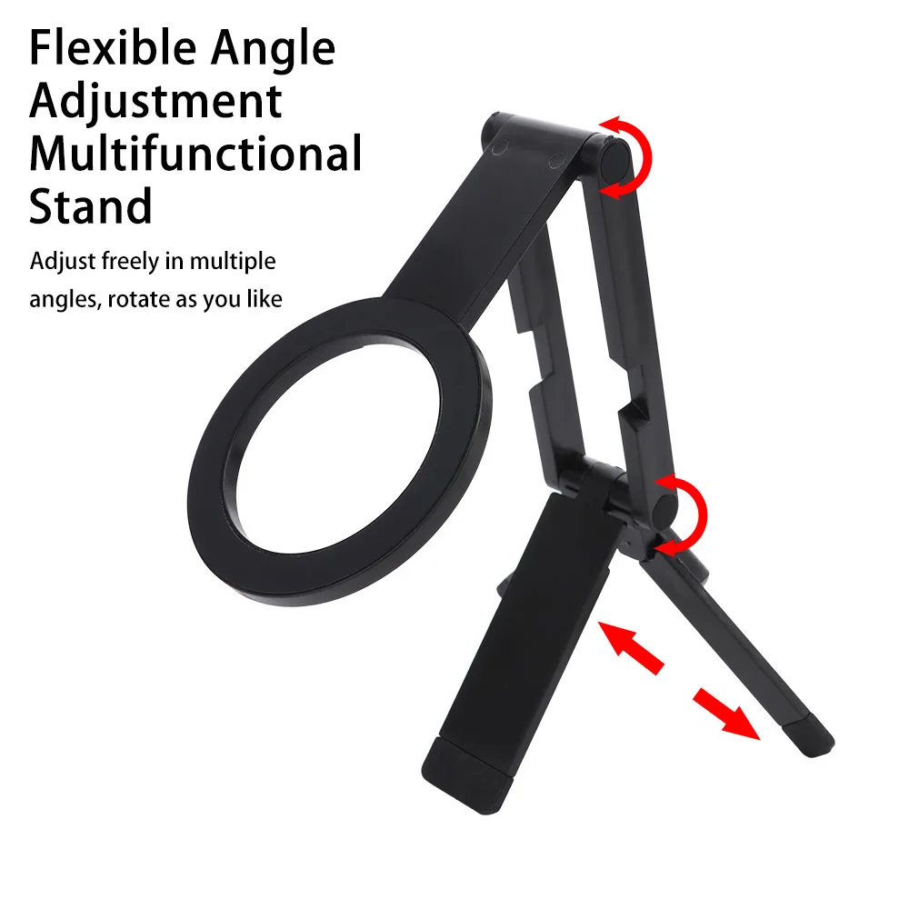 Foldable Magnetic Phone Tripod Creative ABS Single-sided Magnet Tripod Lightweight Portable Phone Handle Holder Live Streaming