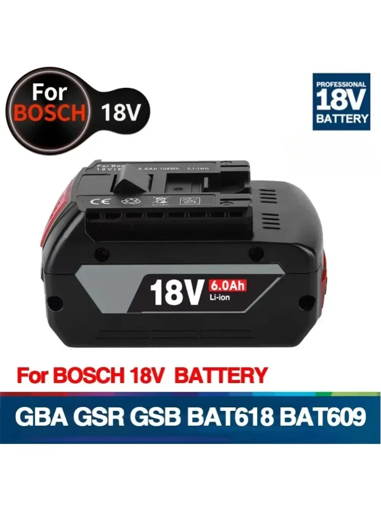 Für Bosch 18V Akku 18V und 6,0/8,0Ah Ersatzakku Drahtloses Profi-System BA BAT609 BAT618 GBA18V80 Werkzeugakku
