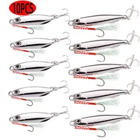 10PCS Fishing Lures Set Jigs 20G 30G 40G Jigbait Fishing Lure Silver Plating Shore Cast Decoys Metal Bait Artificial Pesca Lure