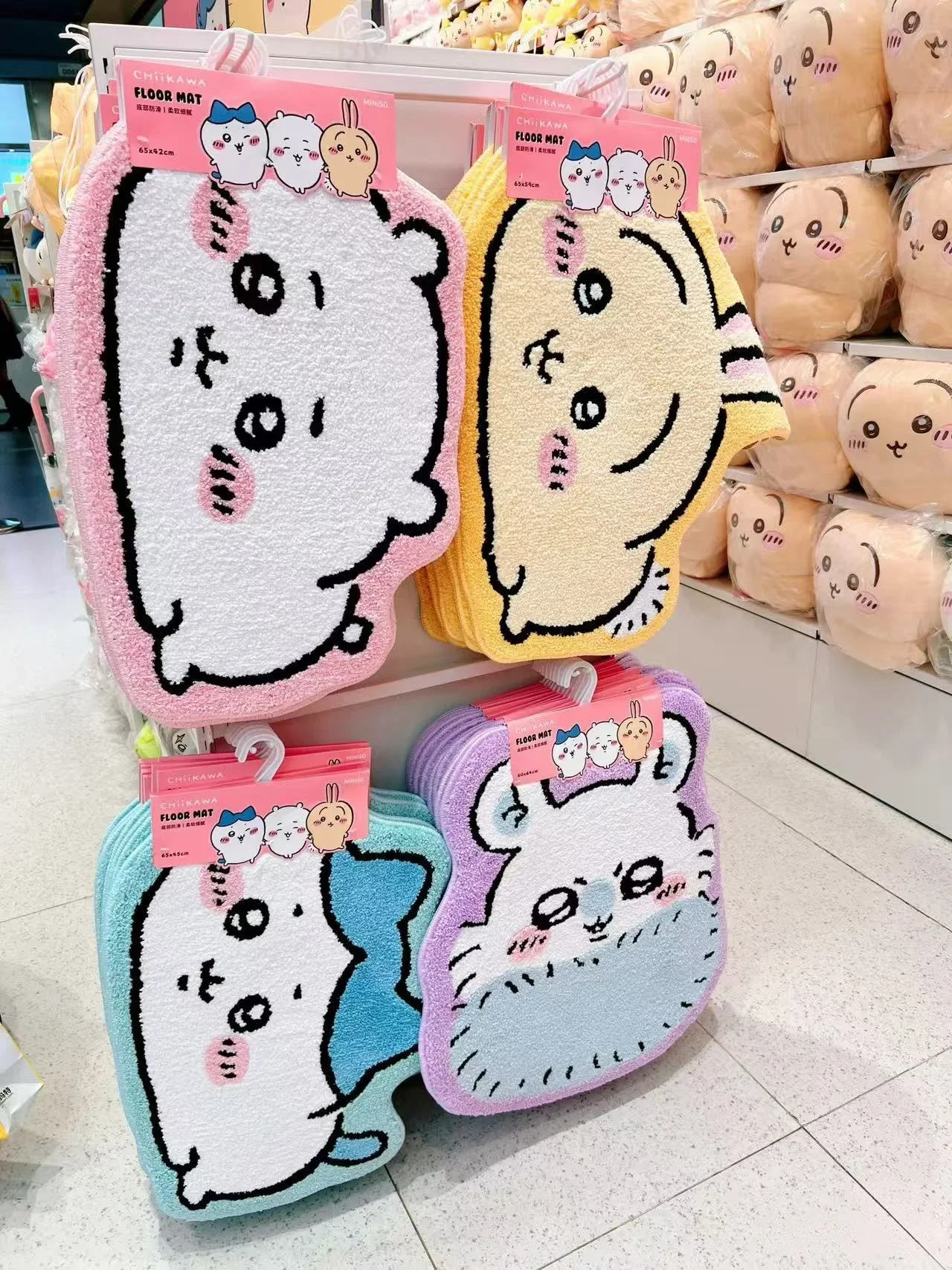 1-3PCS KAWAII Cartoon Rug Anime Hachiware Usagi Plush Floor Mat Bathroom Non-Slip Carpet Car Cushion Soft Living Room Decoration