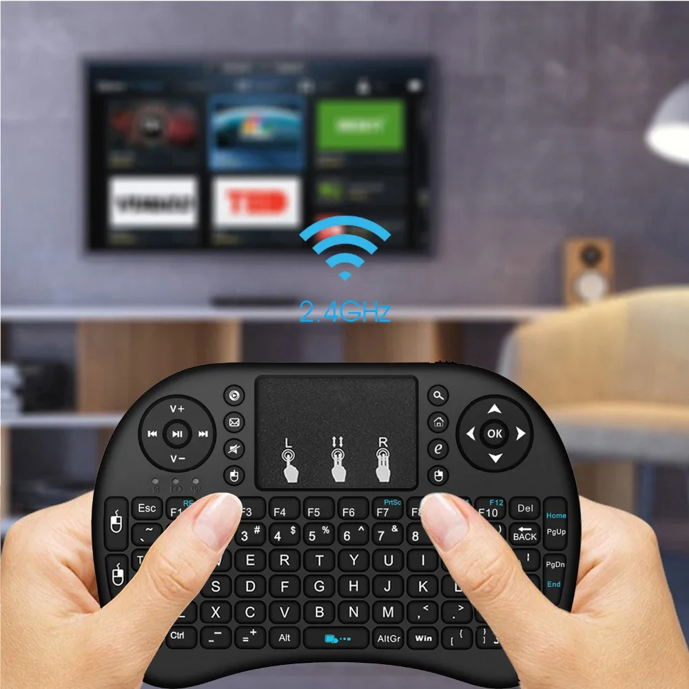 3 Color Backlit I8 Mini Portable Wireless Keyboard 2.4GHz With Remote Control For Android TV Box Laptop