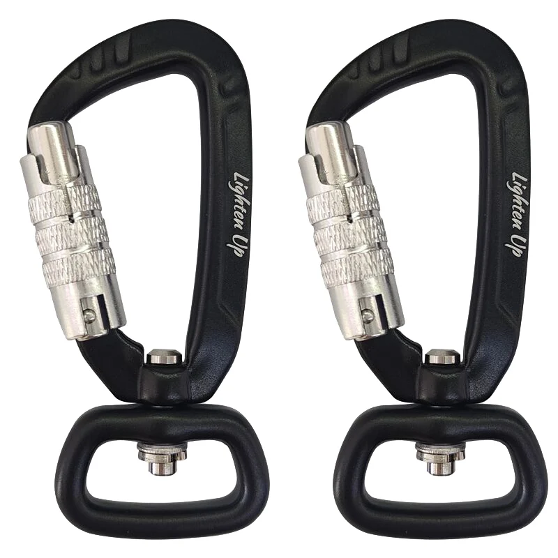 2/4 Stück 4KN Heavy Duty Wirbel Selbstsichernder Karabinerhaken Hundeleine Clip Snap 7075 Luftfahrt Aluminium Drehbolzen Karabinerhaken Drehgelenk – Detail 2