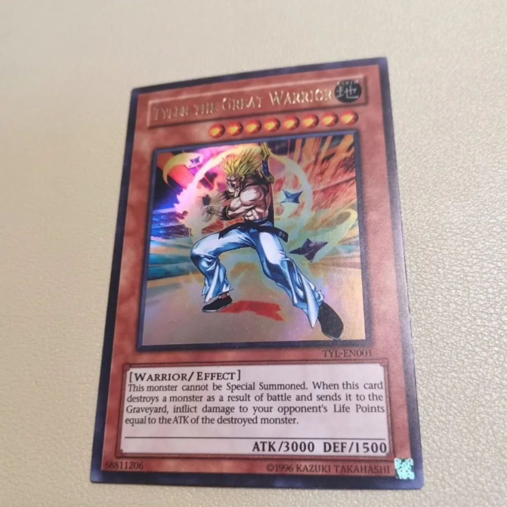 DIY Yu-Gi-Oh! Tyler The Great Warrior Single Card Four Types of Flashes Anime Peripheral Game Collection Card Holiday Gift