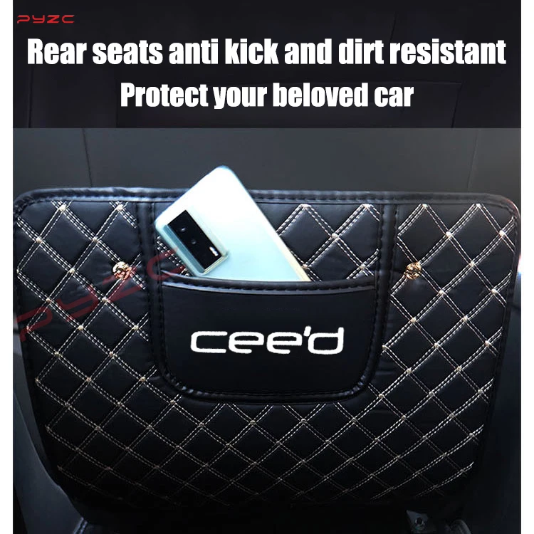 Car Seat Back Rear Anti Kick Pad Protective Mat Cover For Kia ceed Sportage Rio Interior Details Anti Dirty Mat Accessories