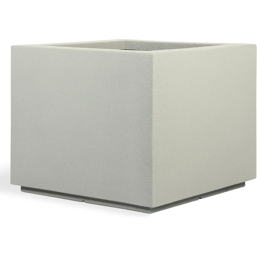 Modern outdoor/indoor square flower pot, polymer finish, length 23 inches x width 23 inches x height 19 inches