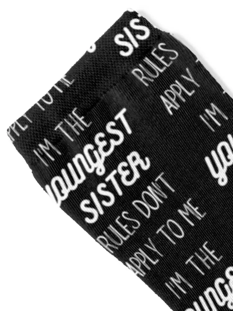 Youngest Sister Gift - Rules Don't Apply To Me Socks essential sport gym Toe sports Socks Female Men's