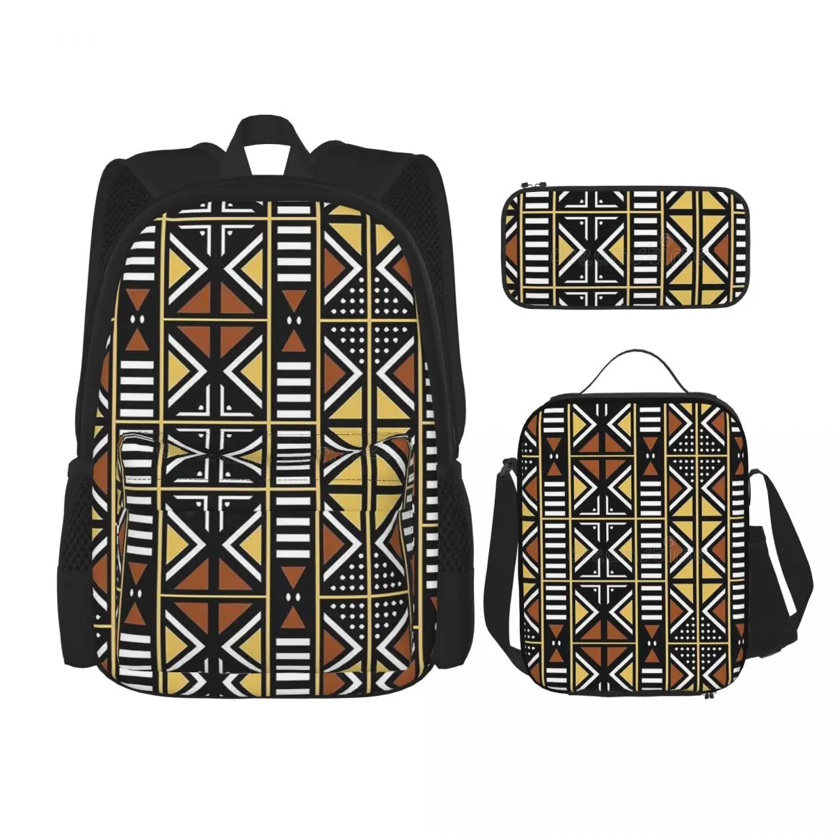 

PatternAfricaEthnic Tribal Art Backpacks Boys Girls Bookbag Children School Bags Kids Rucksack Lunch Bag Pen Bag Three-Piece Set