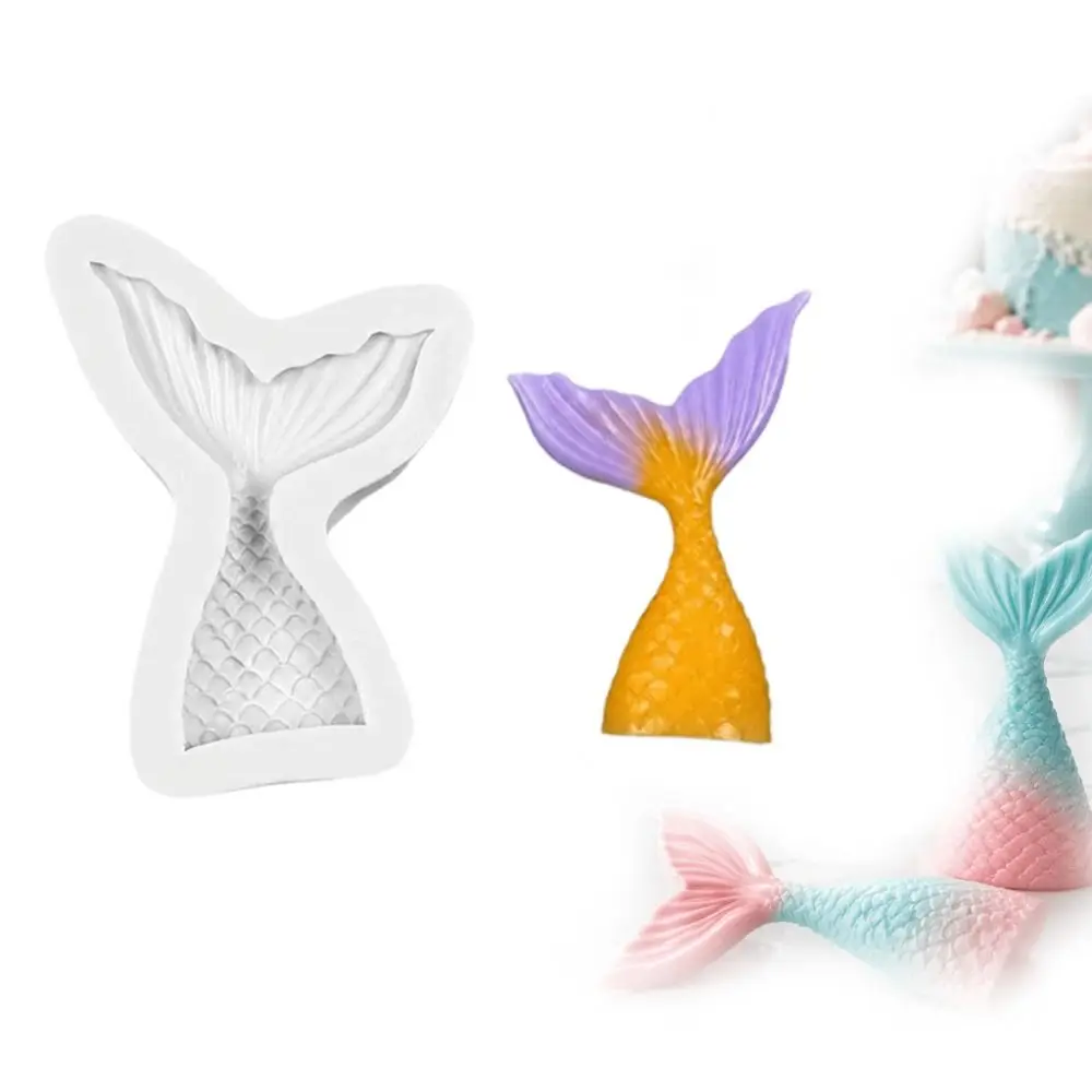 2PCS Liquid Silicone Mermaid Tail Mold Easy Cleaning Nonstick Silicone Mold Dishwasher Friendly Marine Cake Decorating Mold