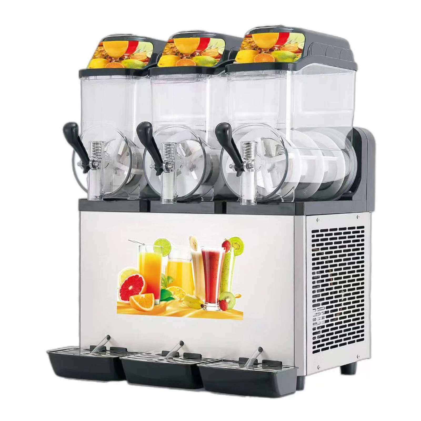 

Commercial Electric 3-Tank Slush Machine Stainless Steel Vending Automatic Flavoured Space Frozen Drinks for Hotels