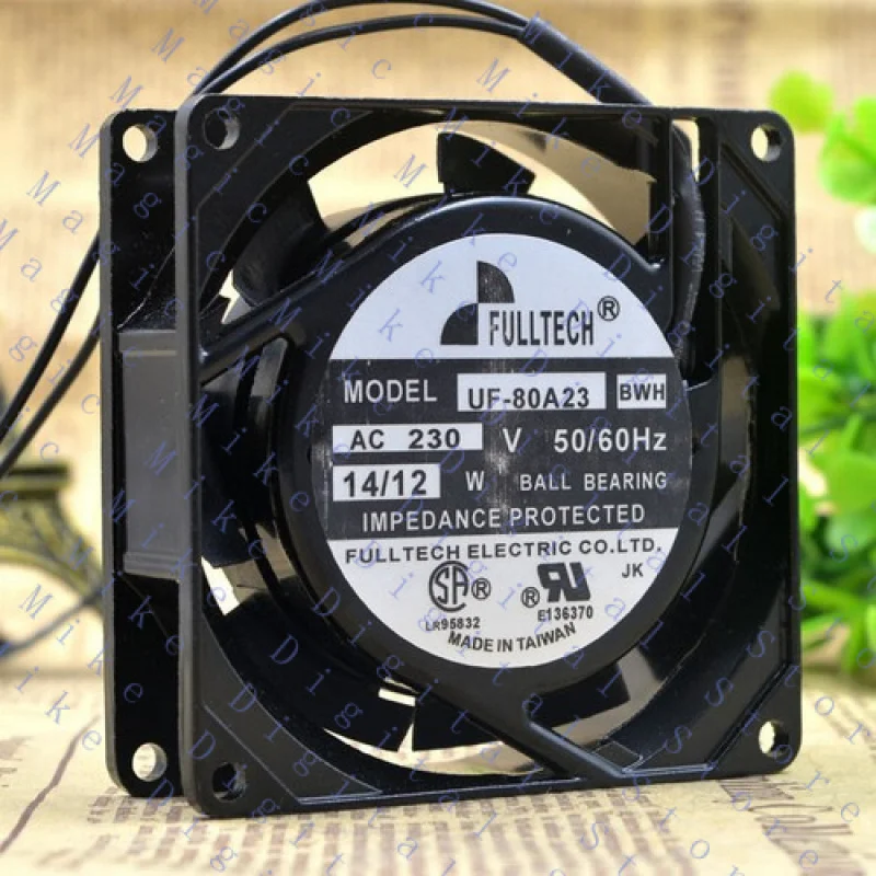 H  1 PCS FOR FULLTECH Fan UF-80A23BWH AC 230V 14/12W 8CM 8038 2 WIRE Aluminum frame