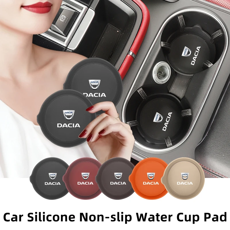 Car Silicone Coaster Console Drink Pad Water Cup Mat Stickers For Dacia Duster Logan Sandero Lodgy Dokker Sandero Stepway