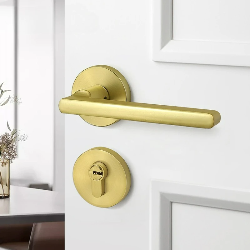 Retro Chinese Style Interior Door Lock, Bedroom Door, Household Universal Magnetic/silent Split Handle Lock