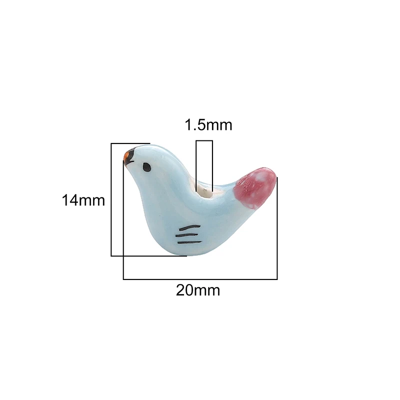 

1pc 20x14mm Ceramic Hand-painted Beads Cute Pigeon Spacer Beads Diy Handmade Jewelry Earrings Bracelet Accessories Gifts Crafts