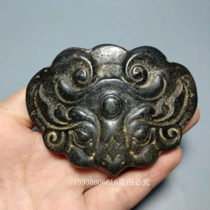 Hongshan culture jade collection antiques jade miscellaneous black iron meteorite lion head beast head jade brand old things old