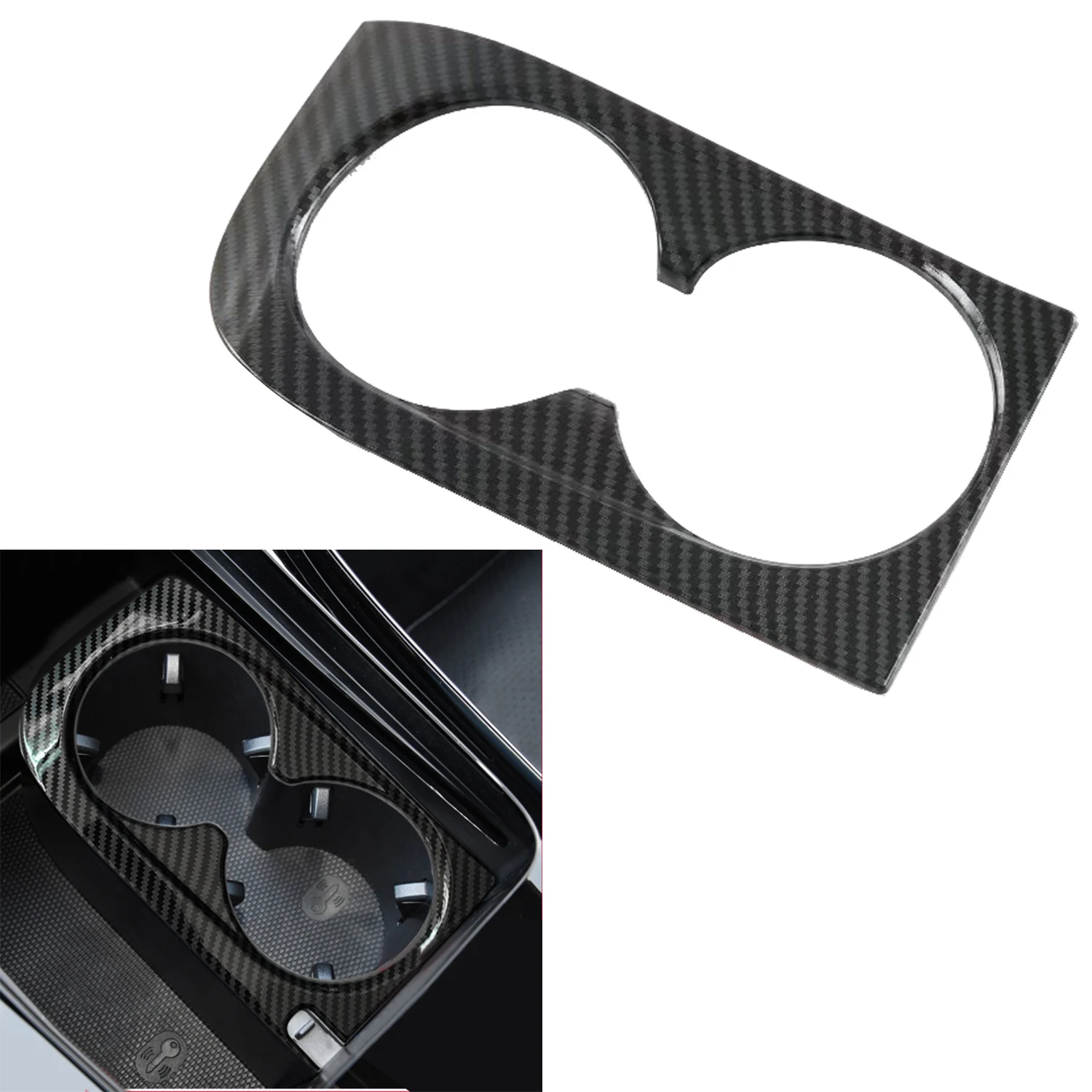 

Only Fit LHD! Car Accessories For Mercedes Benz C Class W206 2022 2023 ABS Interior Front Water Cup Holder Panel Cover Trim 1pcs