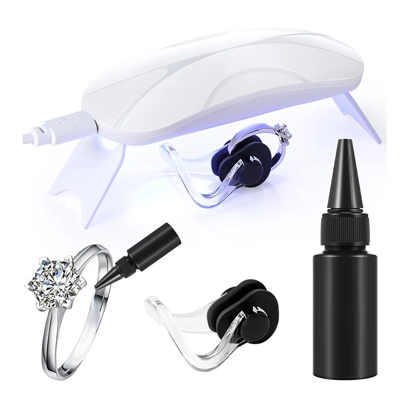 Ring Size Adjuster Glue With UV Light And Silicone Women Men Easy Application And Removal Ring Guards Fit Any Shape