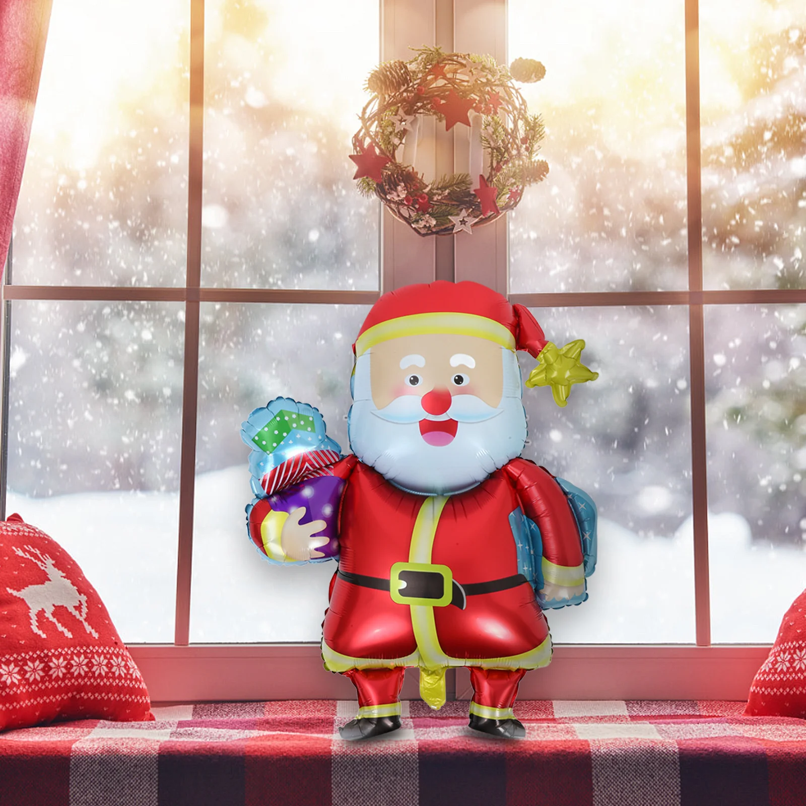 

5Pcs Inflatable Santa Balloon Christmas Party Supplies Aluminum Foil Balloons Xmas Holiday Decoration Christmas Balloons