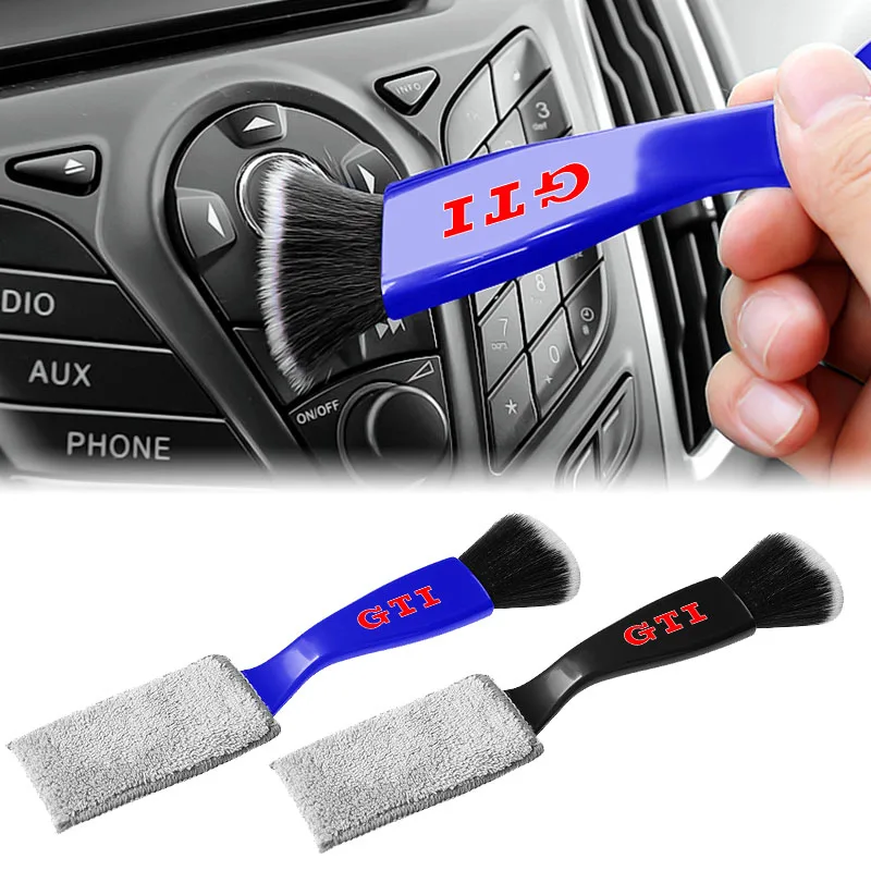 

Car Cleaning Tools Air Conditioning Air Outlet Cleaning Dust Removal Soft Brush Emblem For VW GTI CC Golf 6 7 GTI Tiguan Passat