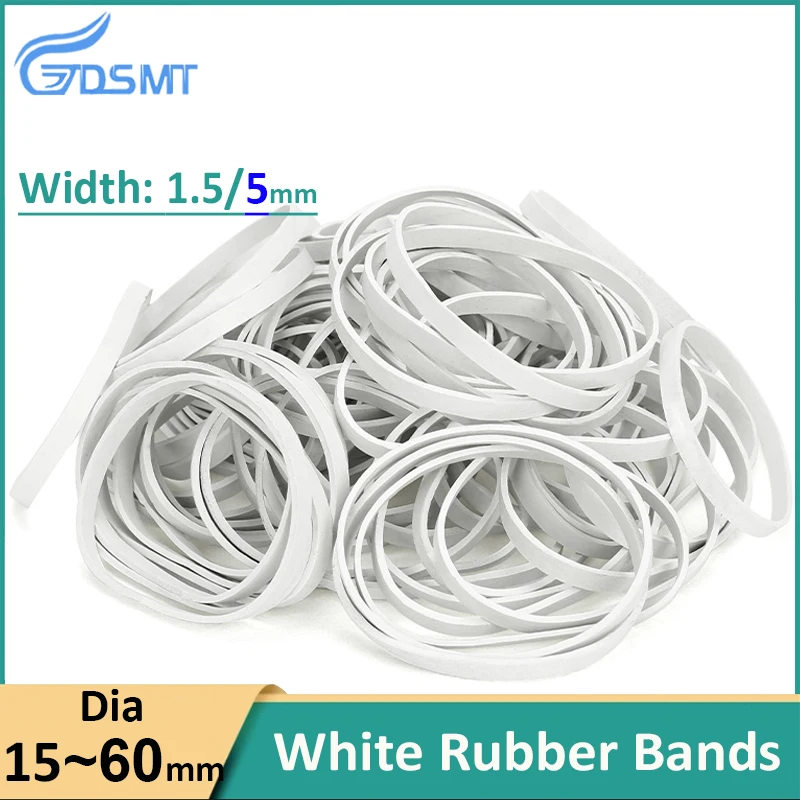 Diameter 15mm-60mm White Elastic Rubber Bands Stretchable Sturdy Rubber Rings For Office School Home