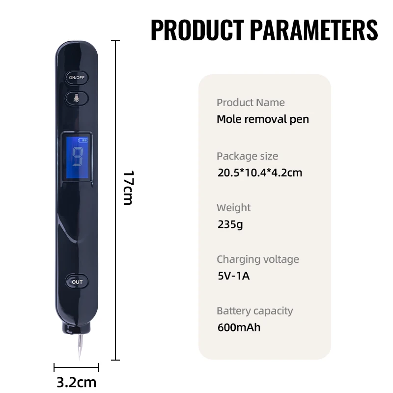 Bolígrafo profesional para eliminar crema facial con topo de verrugas; bolígrafo para eliminar verrugas en la piel de topo; herramienta de cuidado de belleza para eliminación de manchas negras de tatuaje topo.