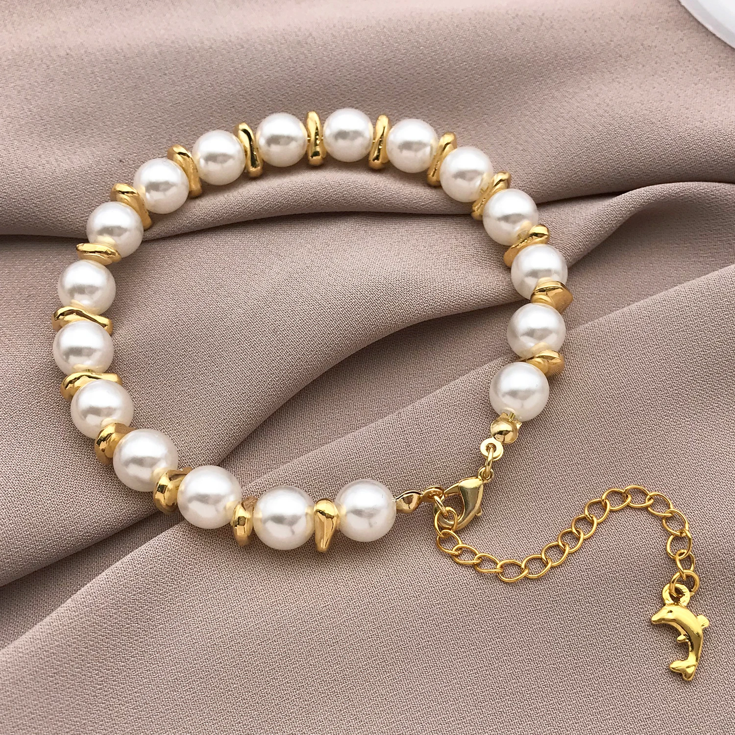 Mixed 5/10pcs 18K Copper Plated Real Golden Thick Silvery Irregular Broken Silver Spacer Beads, DIY Jewelry Making Accessories
