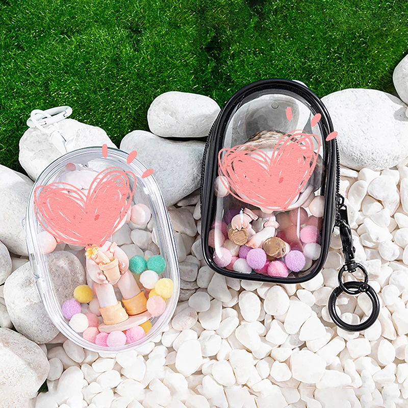 Transparent Storage Box Pouch Mystery Box Keychain Toy Display Storage Case Key Chain Bag Organizer Box Bag Thicken Classic