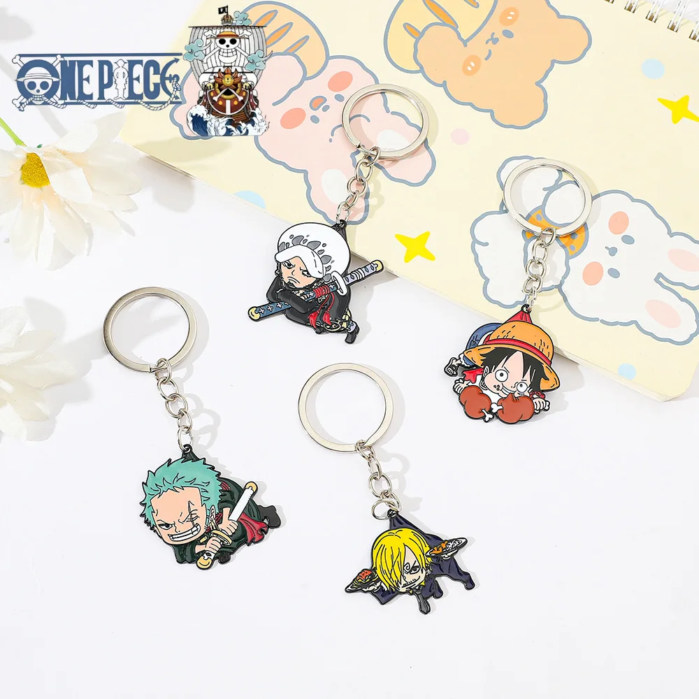 

One Piece Keychain Creative Alloy Anime Cartoon Key Ring, Luffy Zoro Bag Charm Gift for Fans