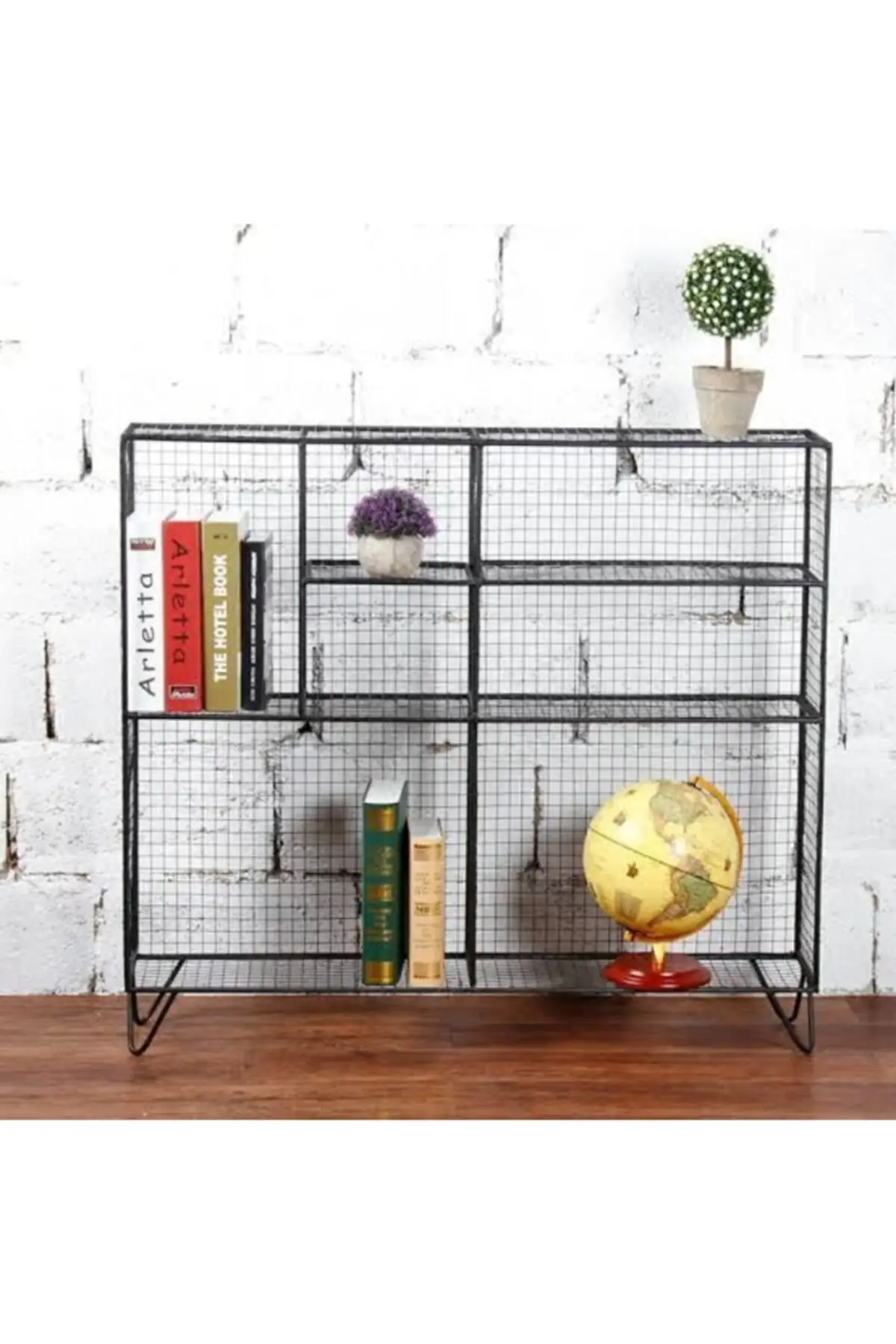 Wireframe 7 Shelves Modern Bookshelf Model Shelf Black Design Artistic Different Stylish 1st Quality Metal Handcrafted Office