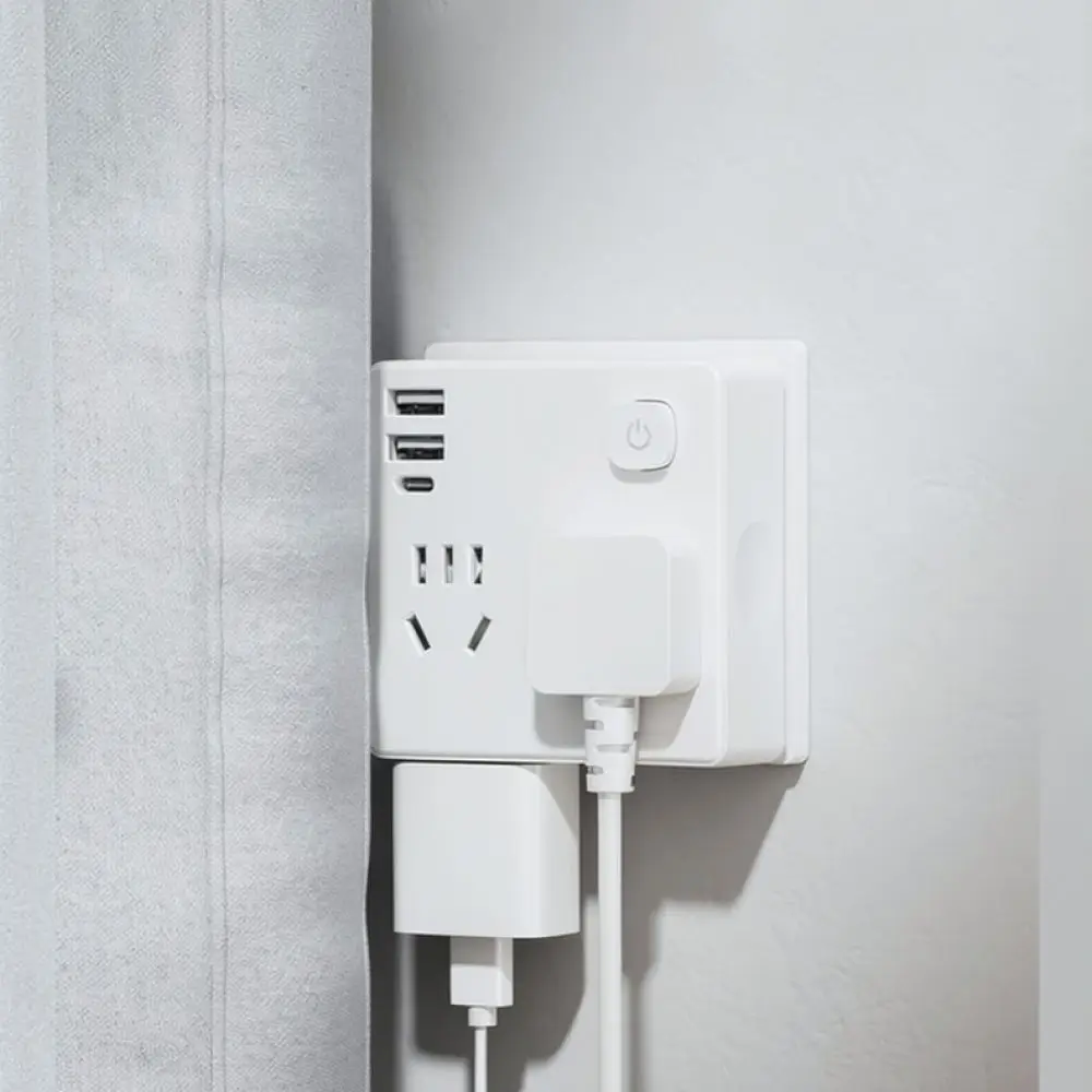 Cube Wall Socket Adapter Multi Port Power Extender With Independent Switch For Home Office Appliance Connectivity