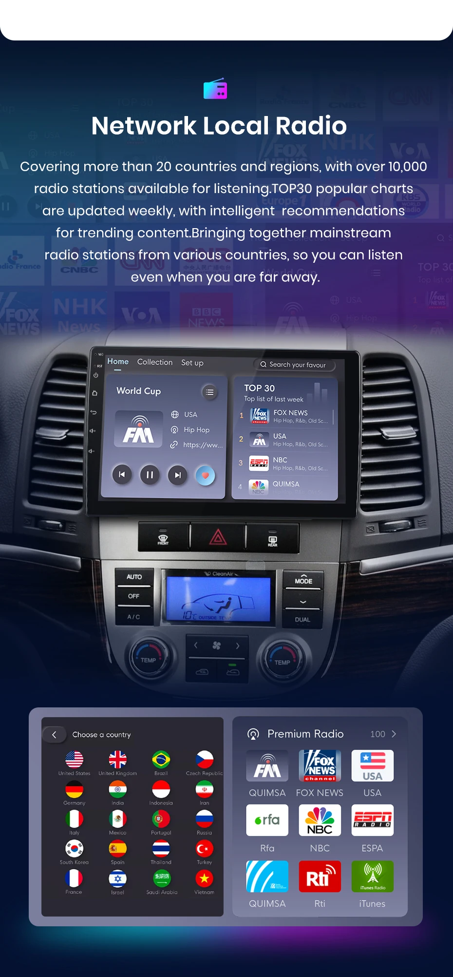 Junsun carplay android auto autoradio für hyundai santa fe 2 2007 2006-2015 gps intelligente systeme stereo multimedia autoradio – Detail 12