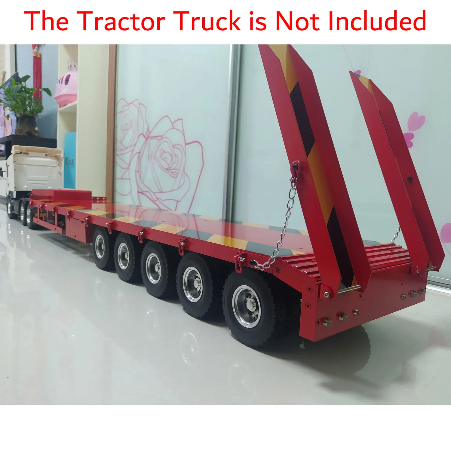 1/14 Metal 5-Axle Remote Control Trailer Semi-trailer for RC Tractor Truck Construction Vehicle Model Toys for Boys TH23240