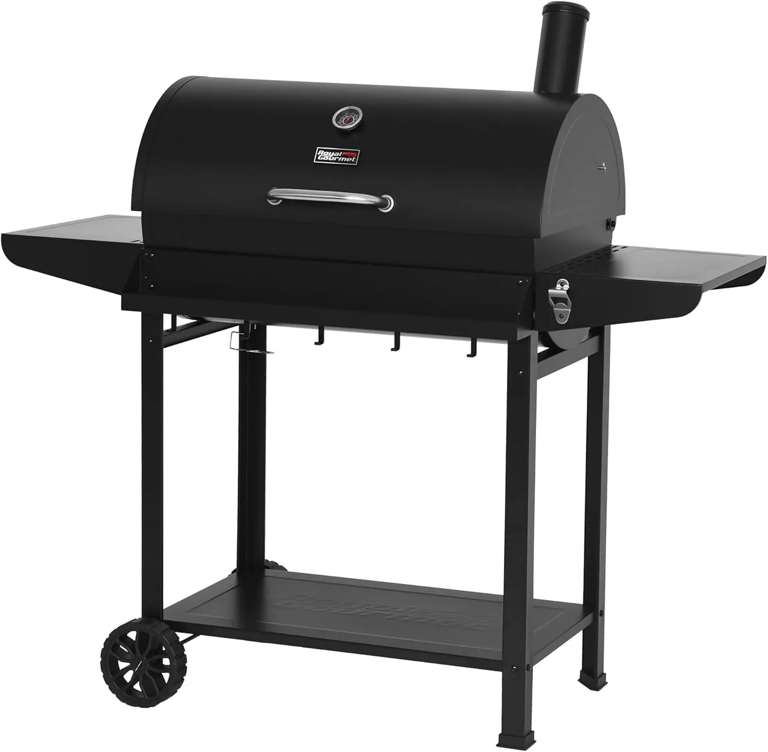 

30-Inch Barrel Charcoal Grill with Warming Rack and Front Storage Basket, 627 sq. in. Outdoor BBQ Grill for Backyard Barbecue Cooking Parties, Black
