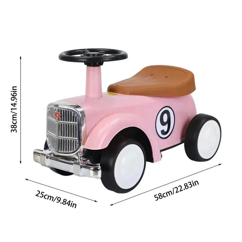 Kids Ride On Toys Retro Ride On Push Toy Car Ride On Car With Steering Wheel Learning To Walk Toys With Anti-Rollover Wheels