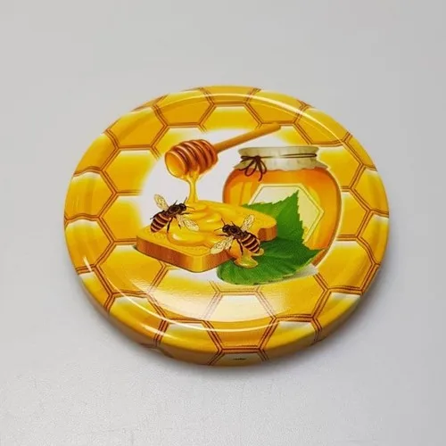 Rastaş Bee-Honey Patterned Glass Jar Caps 100 Pcs 82 mm