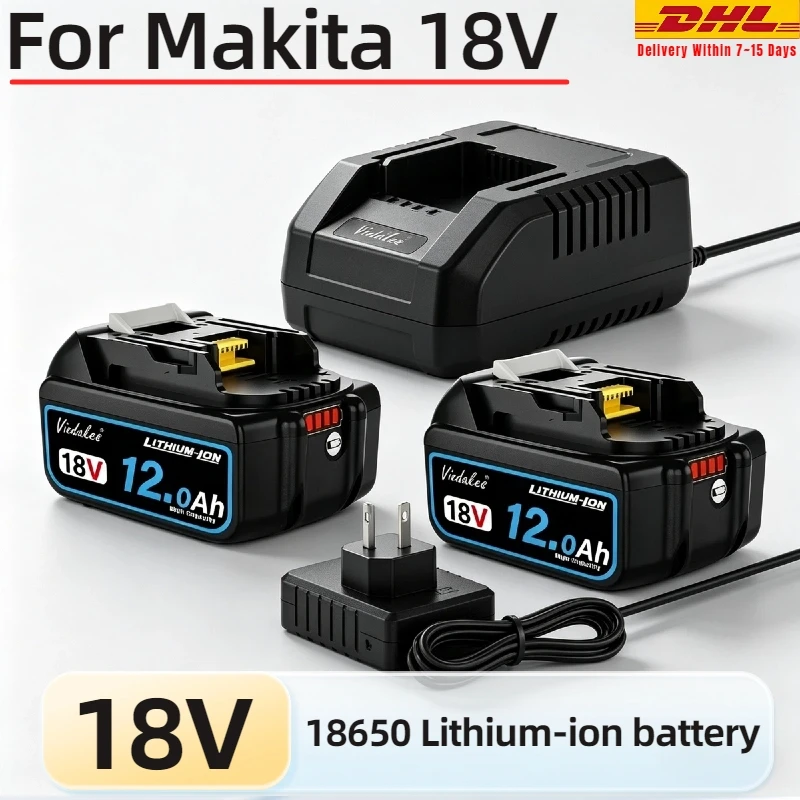 

Original 18V 10Ah/12Ah Rechargeable Battery High Capacity For Makita 18V Drill DGA404 DTW700 DHR202 DJV182 DDF487 Power Tool