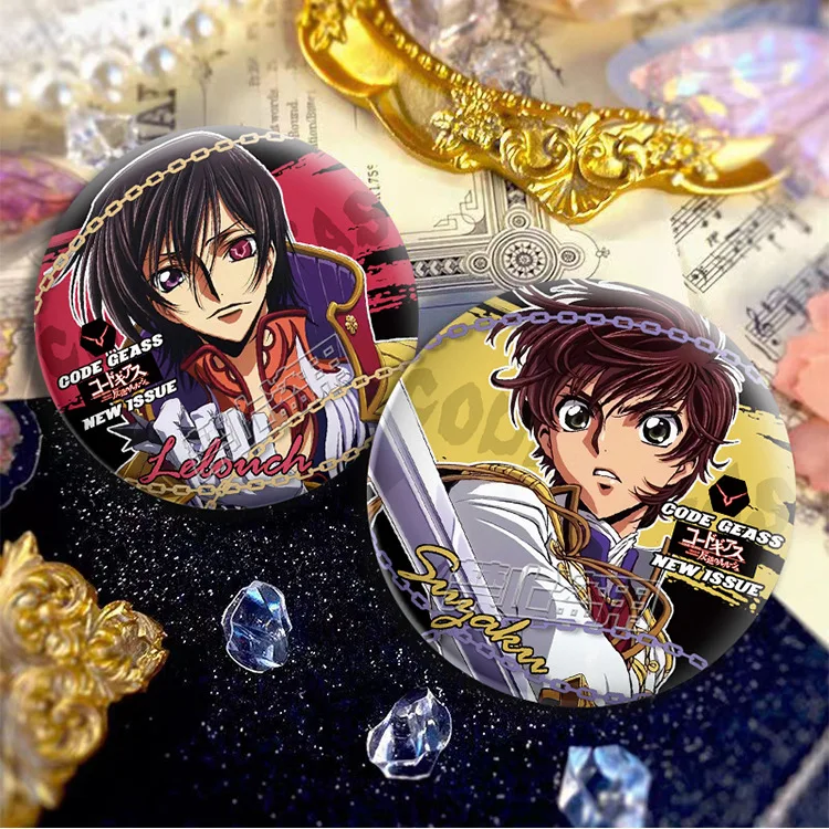 58mm Anime Code Geass: Lelouch of the Rebellion Zero Cosplay COSTUME Badge Pin SPTE Tinplate Brooch﻿ Prop Gift