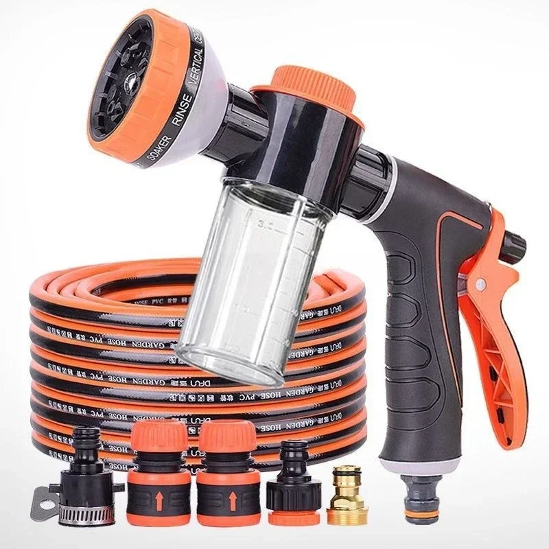 Garden gardening watering nozzle water gun car wash foam kettle nutrient solution water pipe set sprinkler watering spray