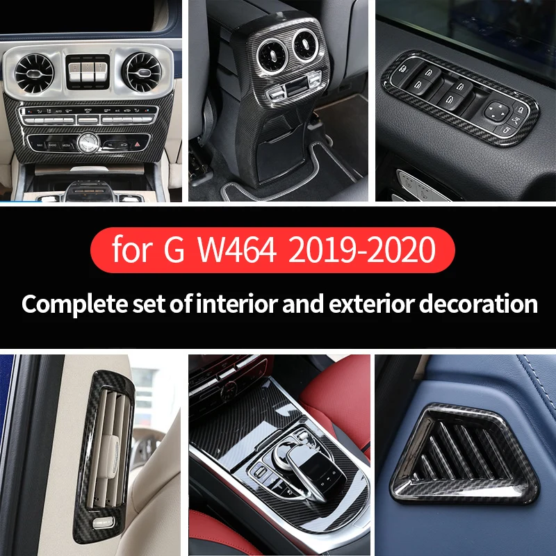 Carbon Fiber Interior Accessories Air AC Lift Button Lights Control Panel Cover Trim For Benz G Class W464 G350 G500 2019 - 2021