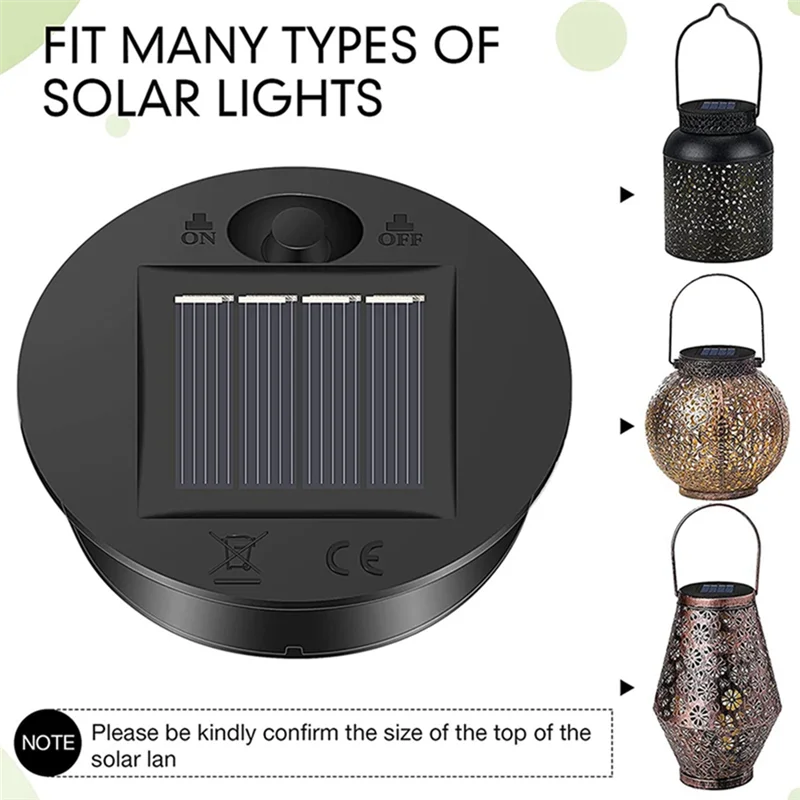 

8 Pcs Solar Lights Replacement Top Solar Lantern Spare Parts LED Solar Panel Lantern Lid Lights For Outdoor Hanging Decor